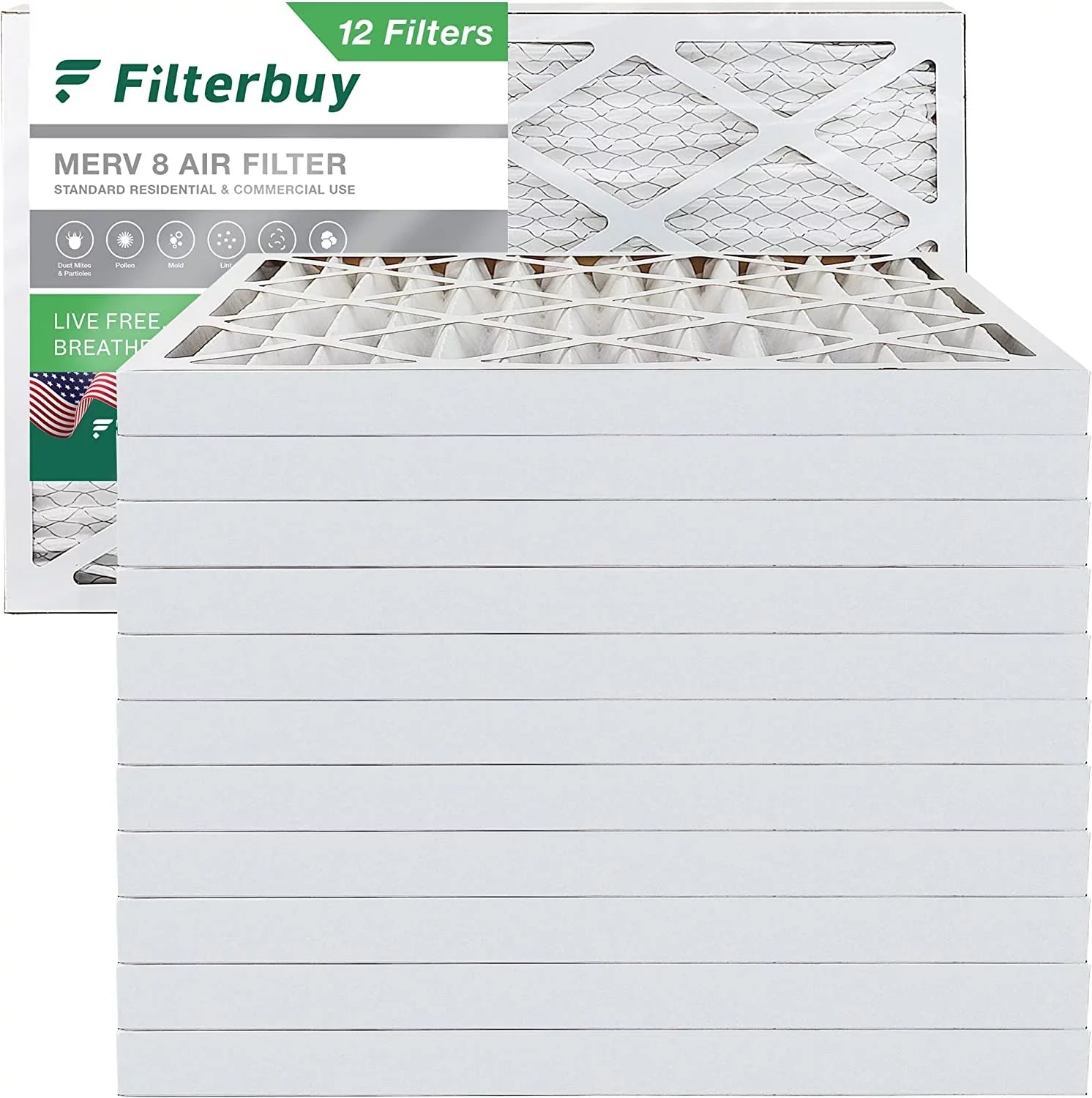 Filterbuy 16x36x2  8 Pleated   Furnace Air Filters (12-Pack)