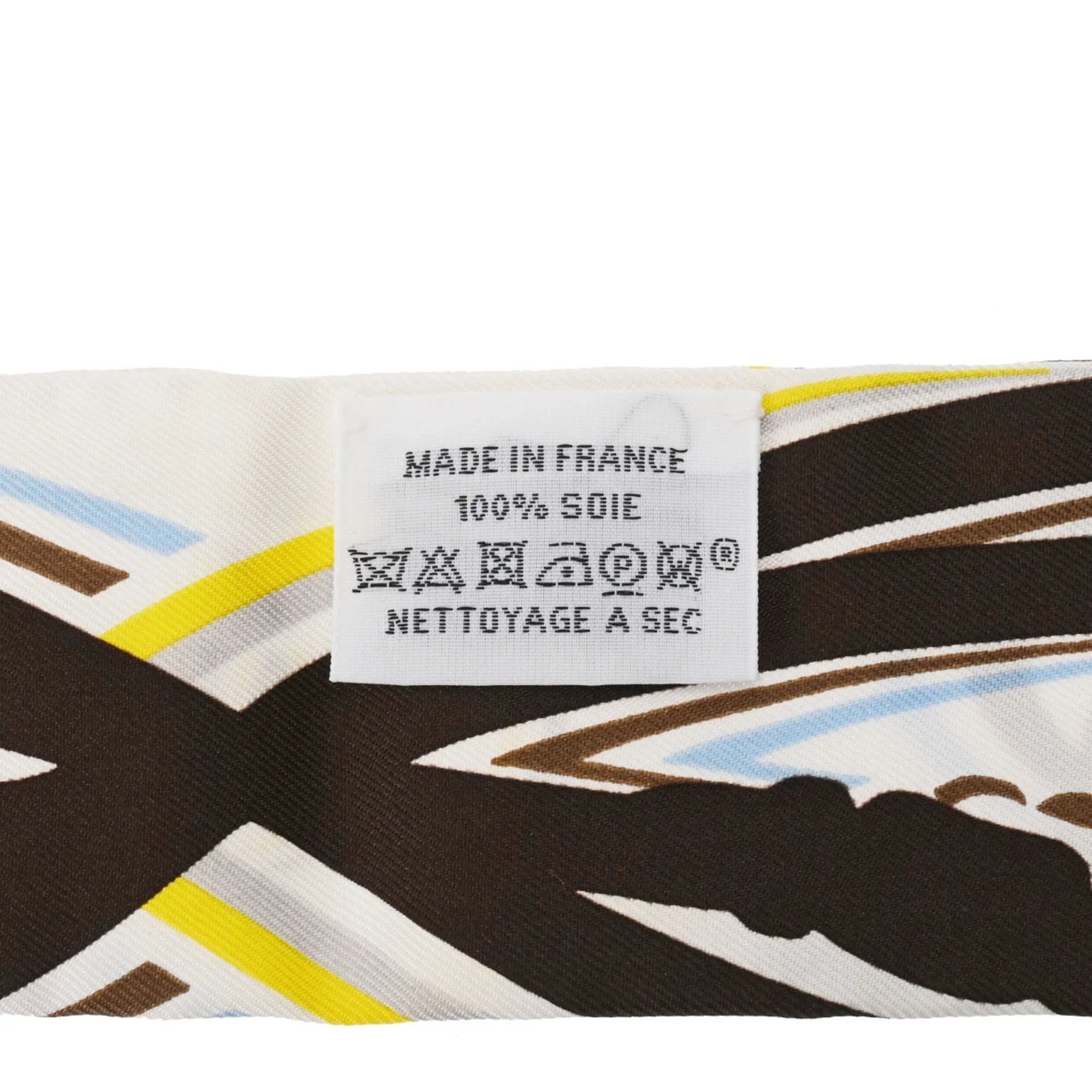 Pre-Owned  Twilly    White/Brown - Women's 100% Silk Scarf Muffler (Good)