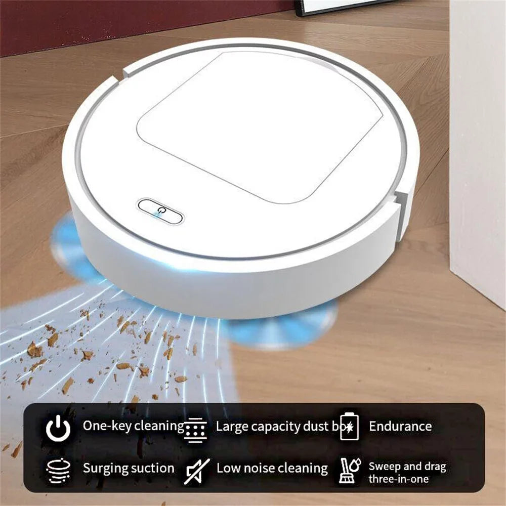 White Robot Vacuum Cleaner by JahyShow - Smart Sweeping,  Rechargeable