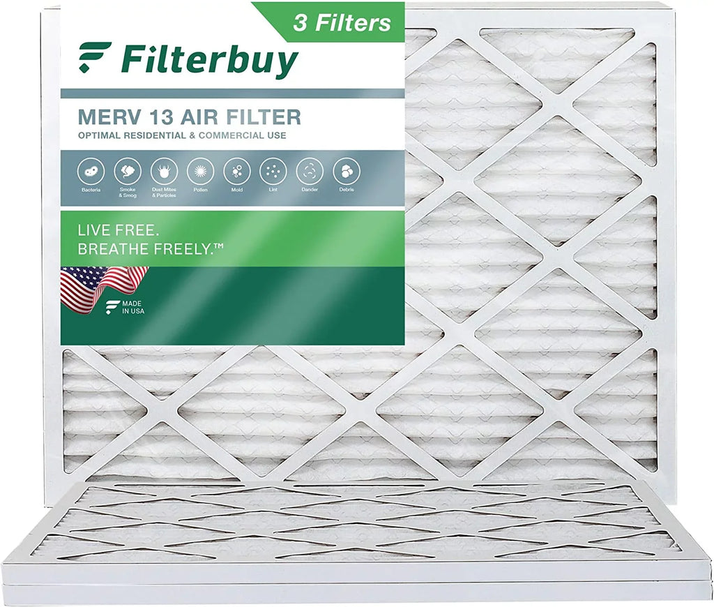 Filterbuy 20x23x1  13 Pleated   Furnace Air Filters (3-Pack)