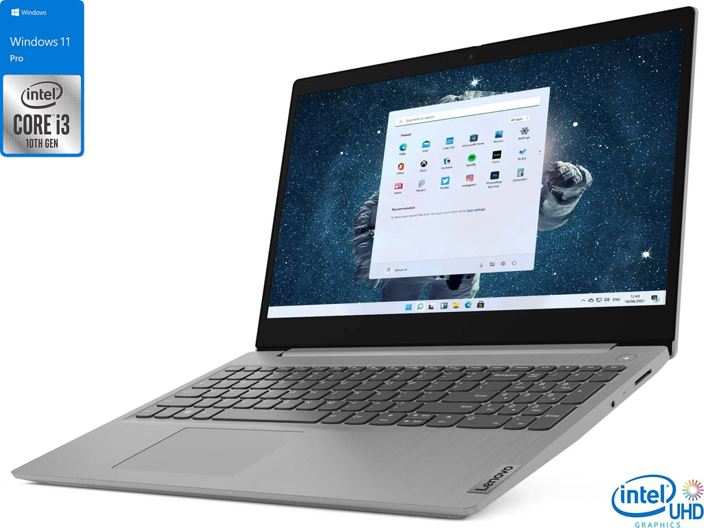 Lenovo IdeaPad 3i Laptop, 15.6"  Display, Intel Core i3-1115G4 Upto 4.1GHz, 12GB , 256GB NVMe , , Card Reader, Wi-Fi, Bluetooth, Windows 11 Pro