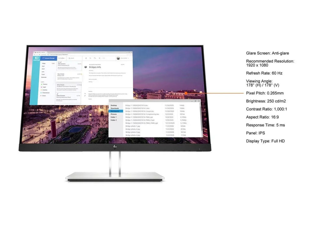 23" 60 Hz   Monitors -  Flat Panel 5 ms 1920 x 1080 -Sub, , DisplayPort Flat Panel