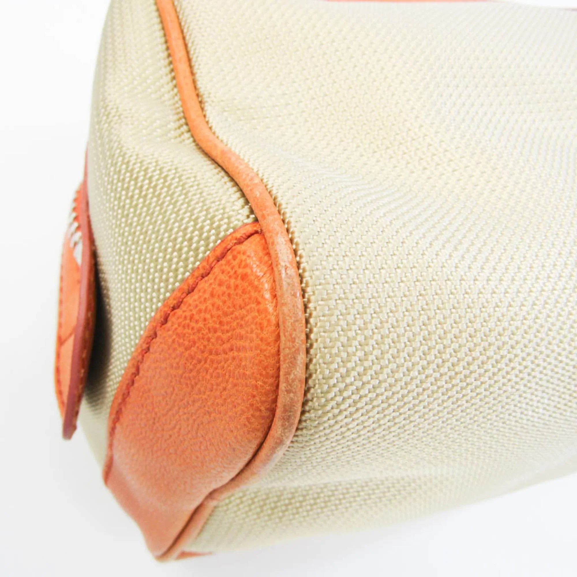 Pre-Owned Balenciaga Town 527147 Men,Women Leather,Nylon Canvas Clutch Bag Orange,Yellow (Good)