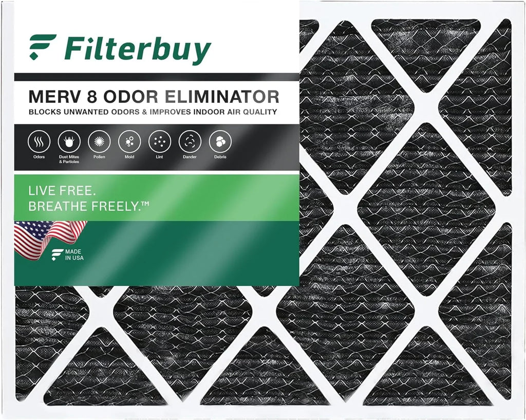 Filterbuy 15x20x1  8 Odor Eliminator Pleated   Furnace Air Filters with Activated Carbon (1-Pack)