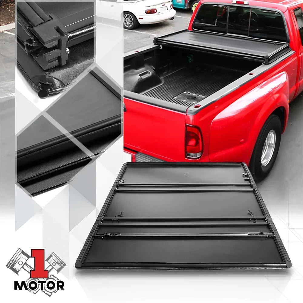 Short Bed Tonneau Cover 6.5Ft Soft Tri-Fold Fleetside for 02-09 Ram 1500/2500 Fits select: 2006-2008   1500, 2003-2009   2500