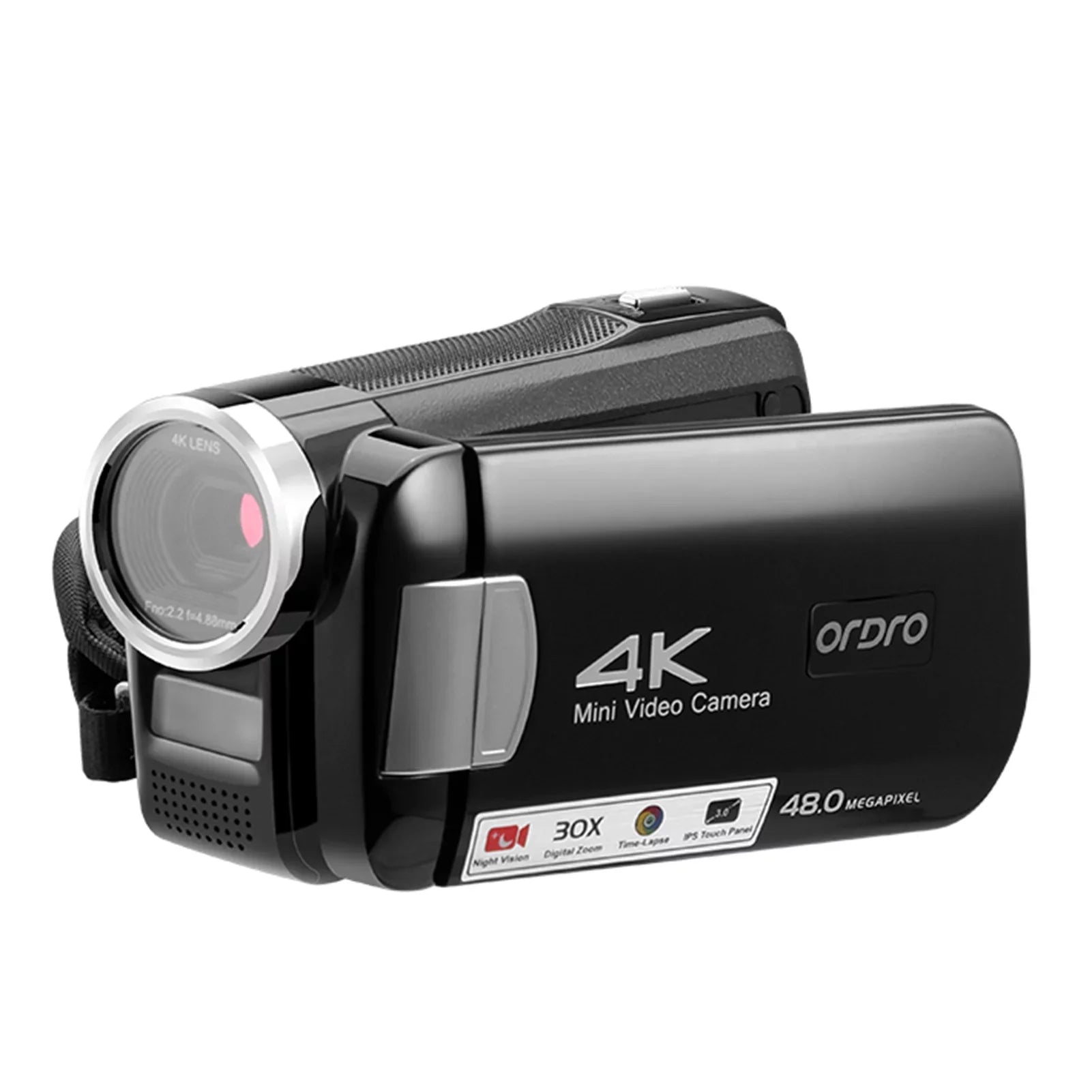 4K Digital Video Camcorder  Recorder 48MP 30X Digital Zoom  Night Vision 3.0 Inch  Touchscreen with Battery Remote Control Carry Bag