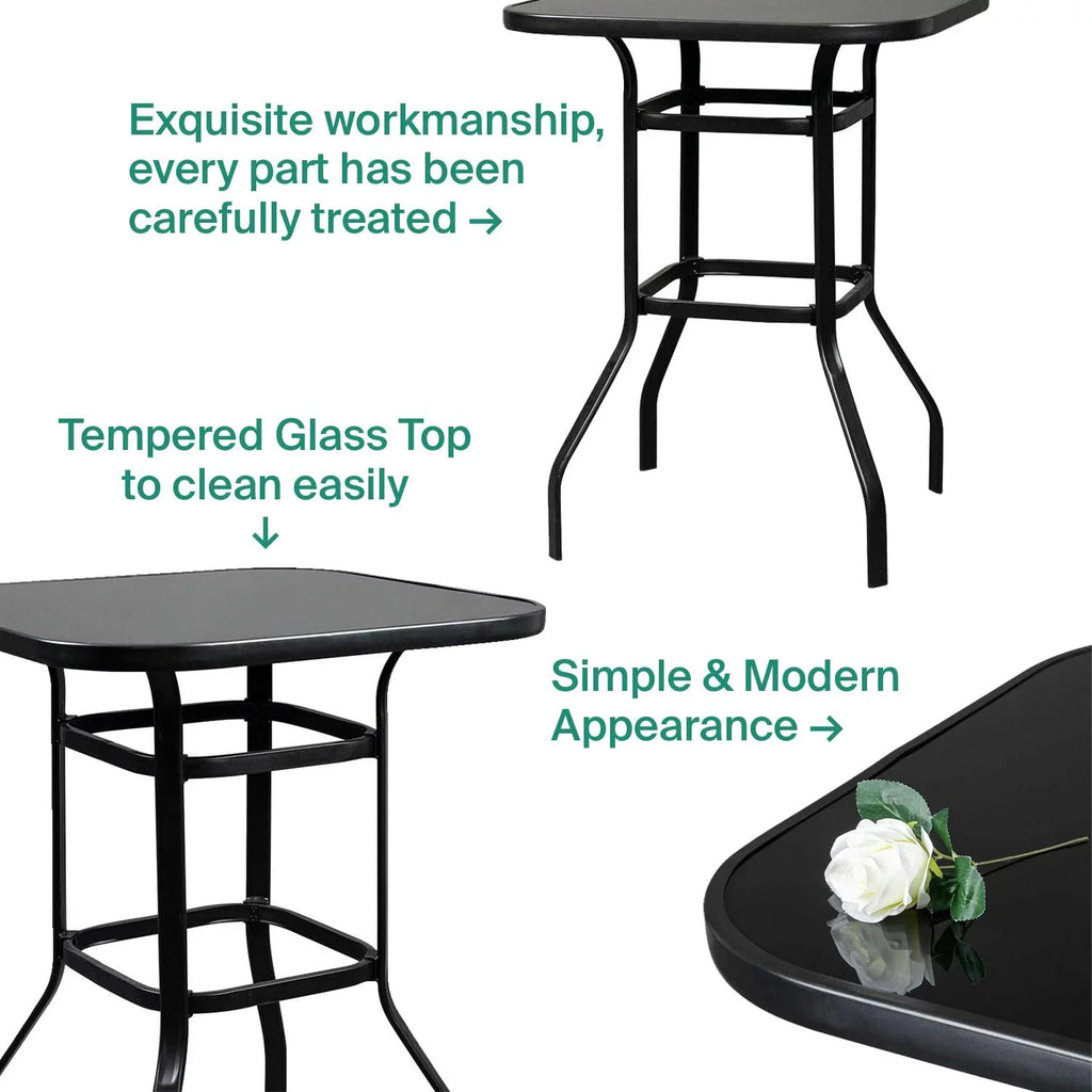 Violet Elegantly Designed Strong Tempered Glass Bar Table For Porch