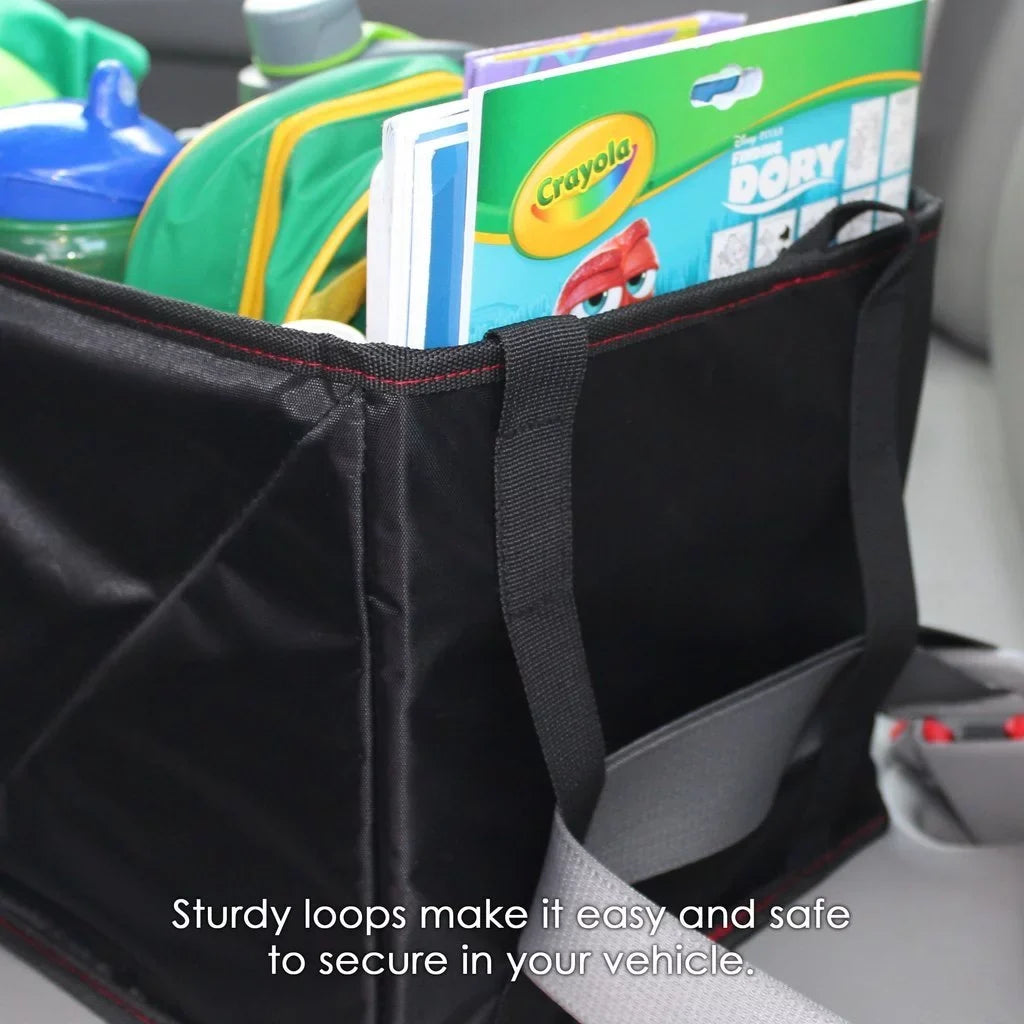 Lusso Gear Car Seat Organizer Front/Backseat with Black Stitching Great for Adults, Kids Featuring 8 Storage Compartments for Toys, Magazines, Tissues, Maps, Books, Documents, Games and More