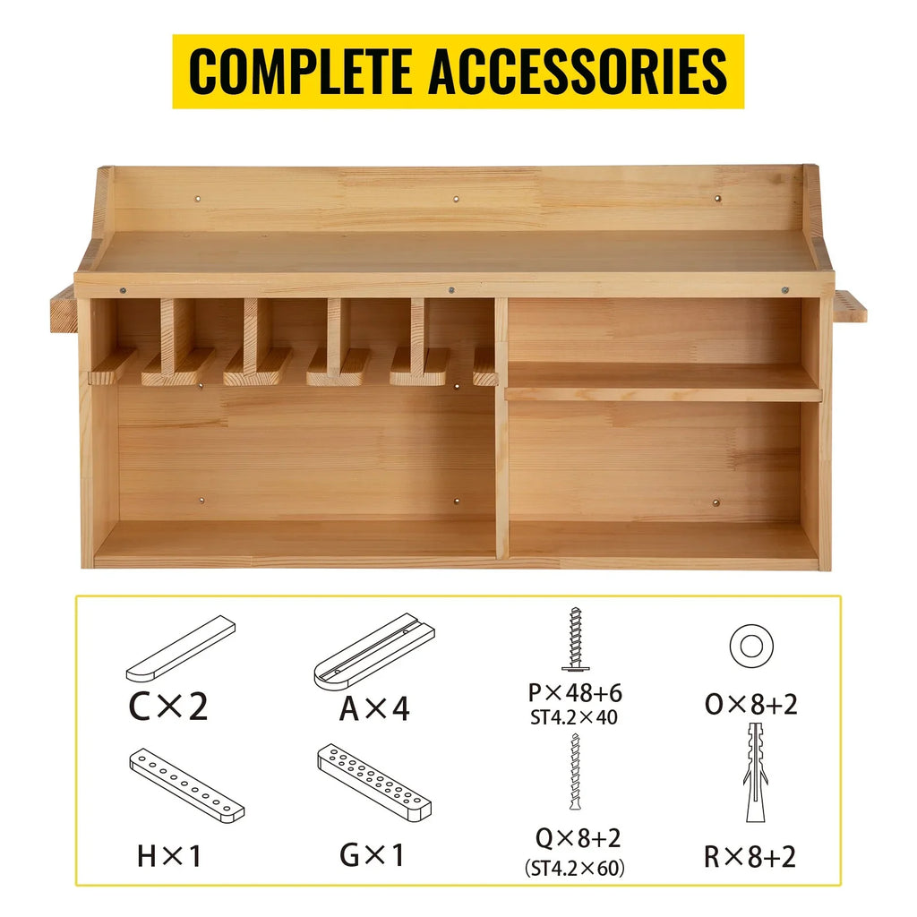 Power Tool Organizer Drill Wall Tool Holder 5 Slots 4-shelf Wall Mounted