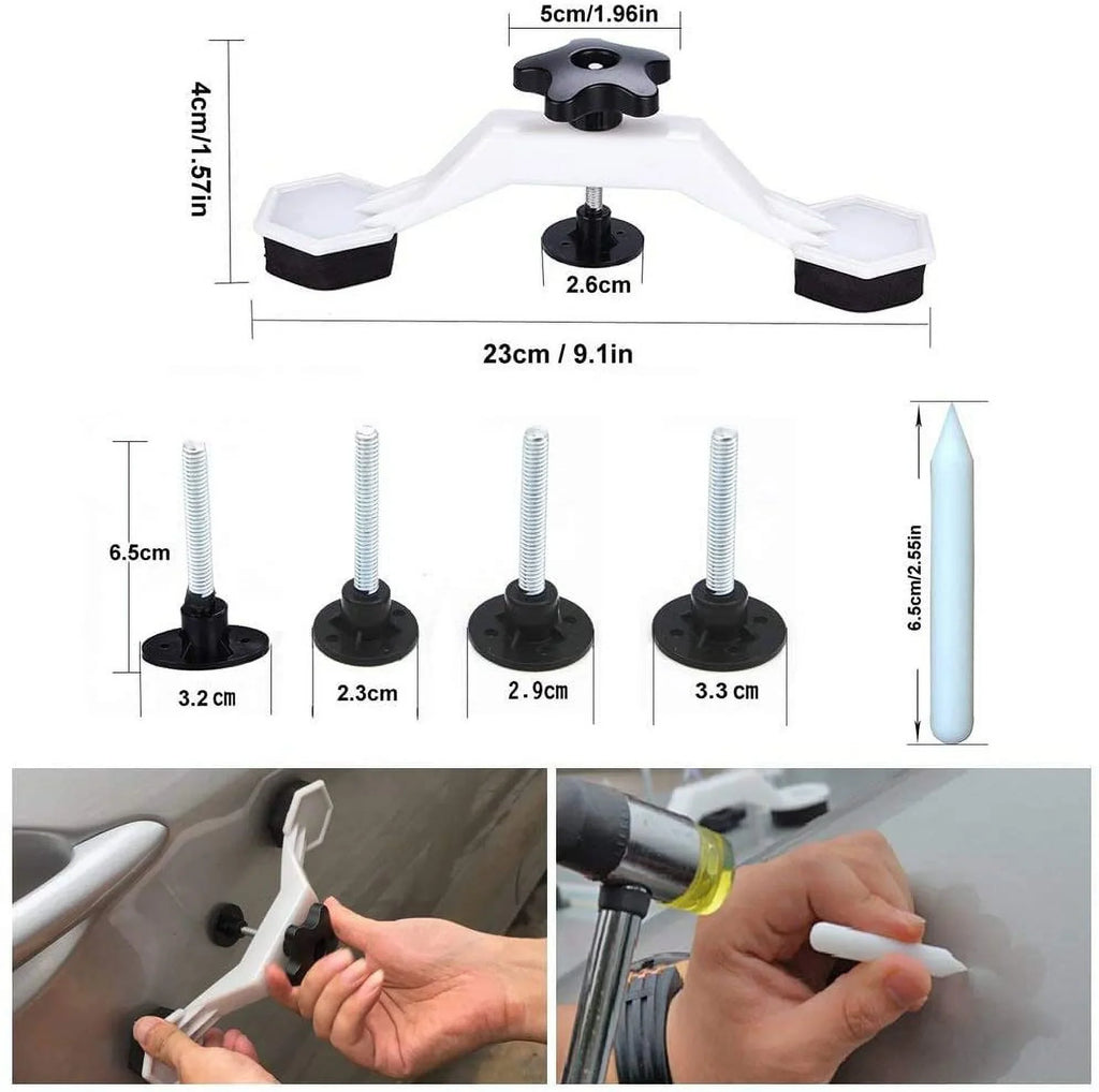 Removal kit, Auto Paintless Dent Repair Kits - Golden Car Dent Puller with Bridge Dent Puller