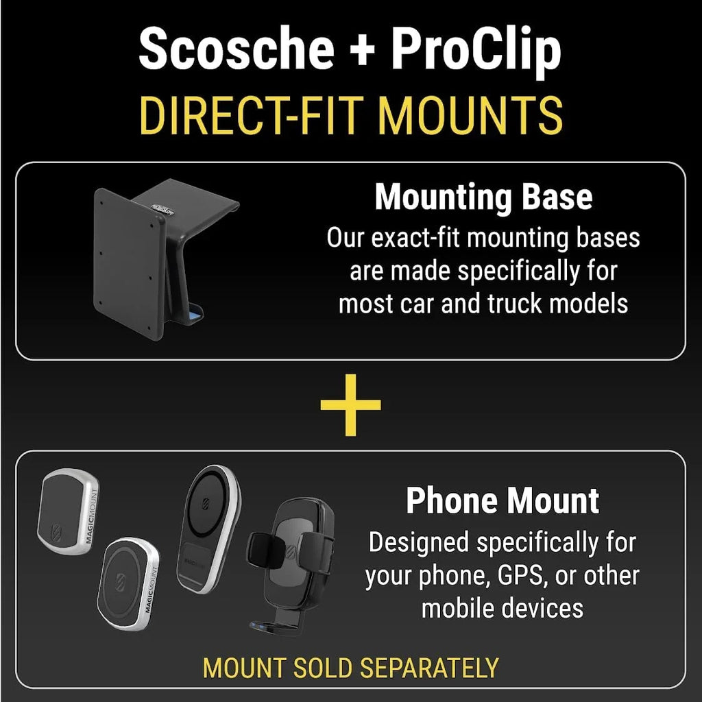 Scosche  ProClip Left-Hand Console Mount Compatible w/ 2019-2023 Chevy Silverado 1500, 2019-2021  Sierra 1500, 2020-2023 Silverado 2500/3500 & Sierra 2500/3500 Trucks (Mounting Base Only)