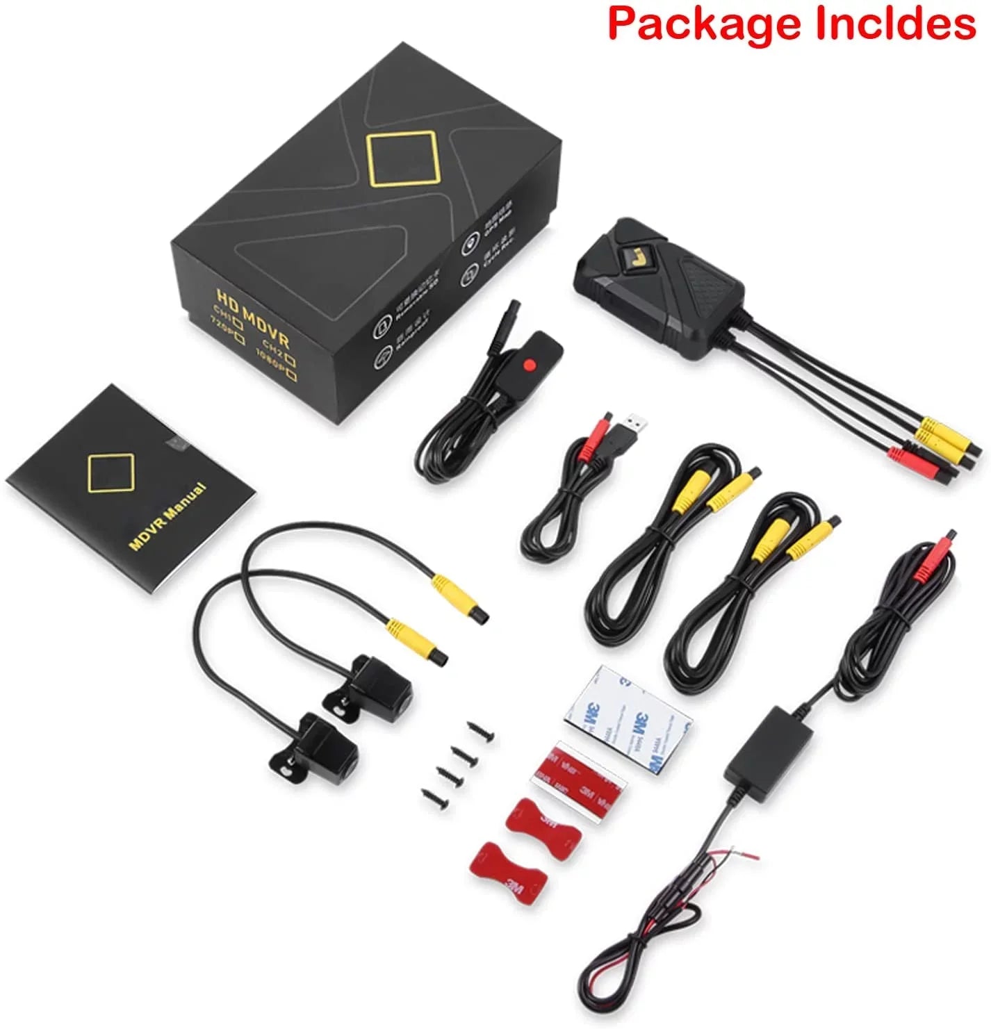 Motorcycle Dash Camera Front and Rear 1080P  Waterproof Lens 120° Wide Angle Waterproof Recording Camera with Wi-Fi,