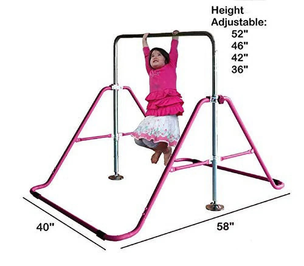 JungleKids Expandable Gymnastics Bars Junior Training Kip Bar Adjustable Height Horizontal Bars Children Folding Training Monkey Bars Child Gym Climbing Tower Playground Balance Bar for Kids Gymnasts