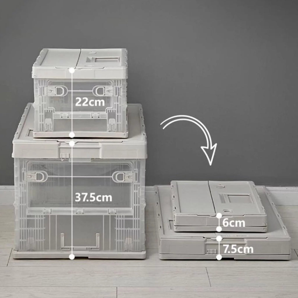 Storage Box Versatile Storage Bins Collapsible Crate Trunk Organizers Multifunctional Storage Containers Gray Green, 41x29.5x22cm