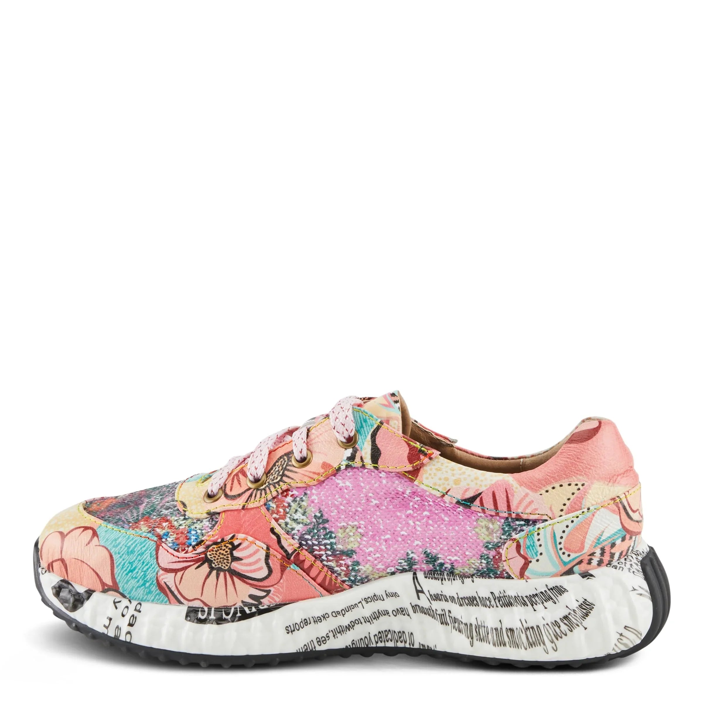 Spring Step 'Artiste Women's Cabaret Sequin Leather Fashion Sneakers - Stylish Comfort with a Sparkling Touch Pink Multi  35 /  5