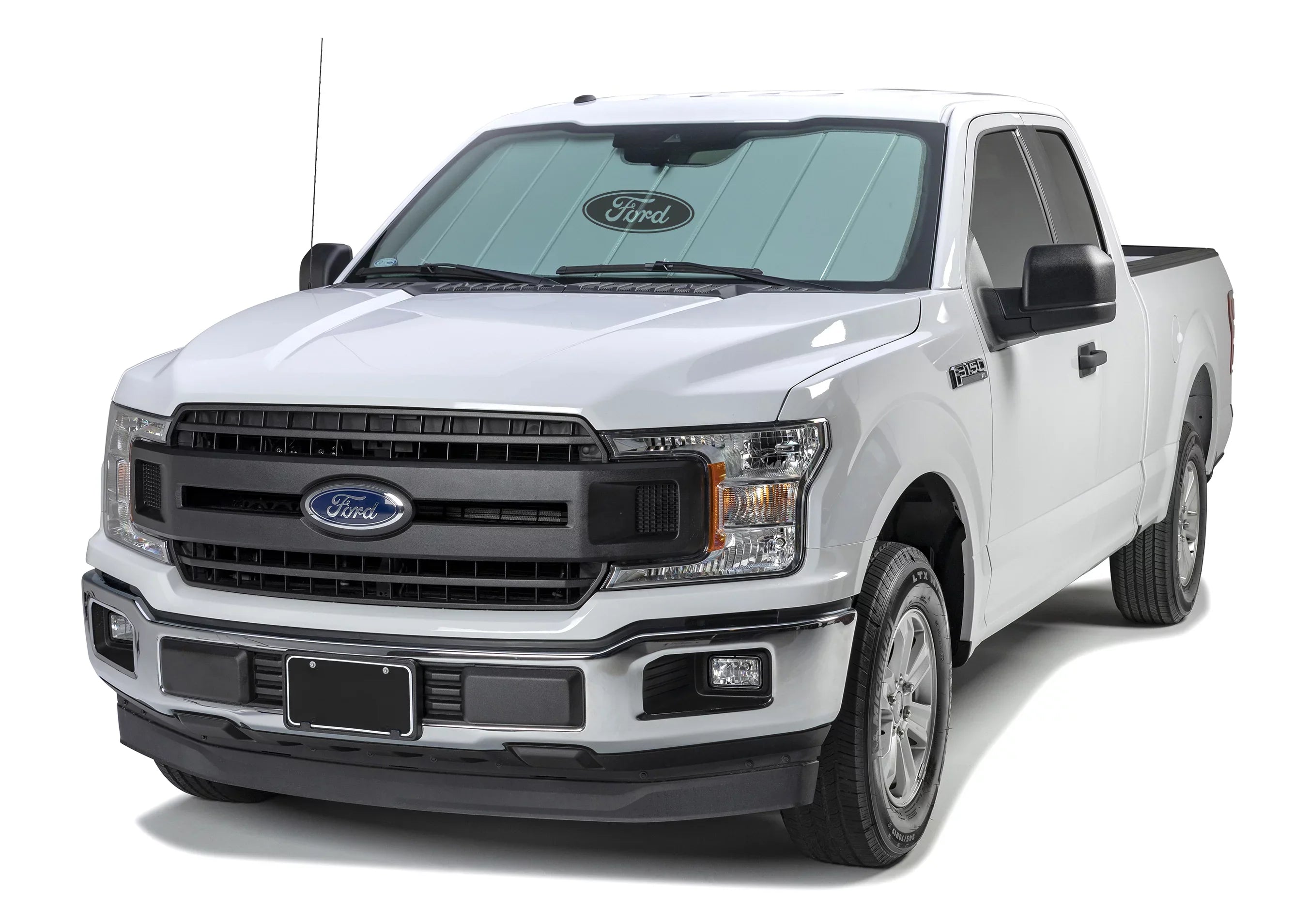 Covercraft  Custom Sunscreen with Black Ford Oval logo for 2015-2019 Ford Transit-150, 2015-2019 Transit-250, 2015-2019 Transit-350, 2015-2019 Transit-350  |  | Silver