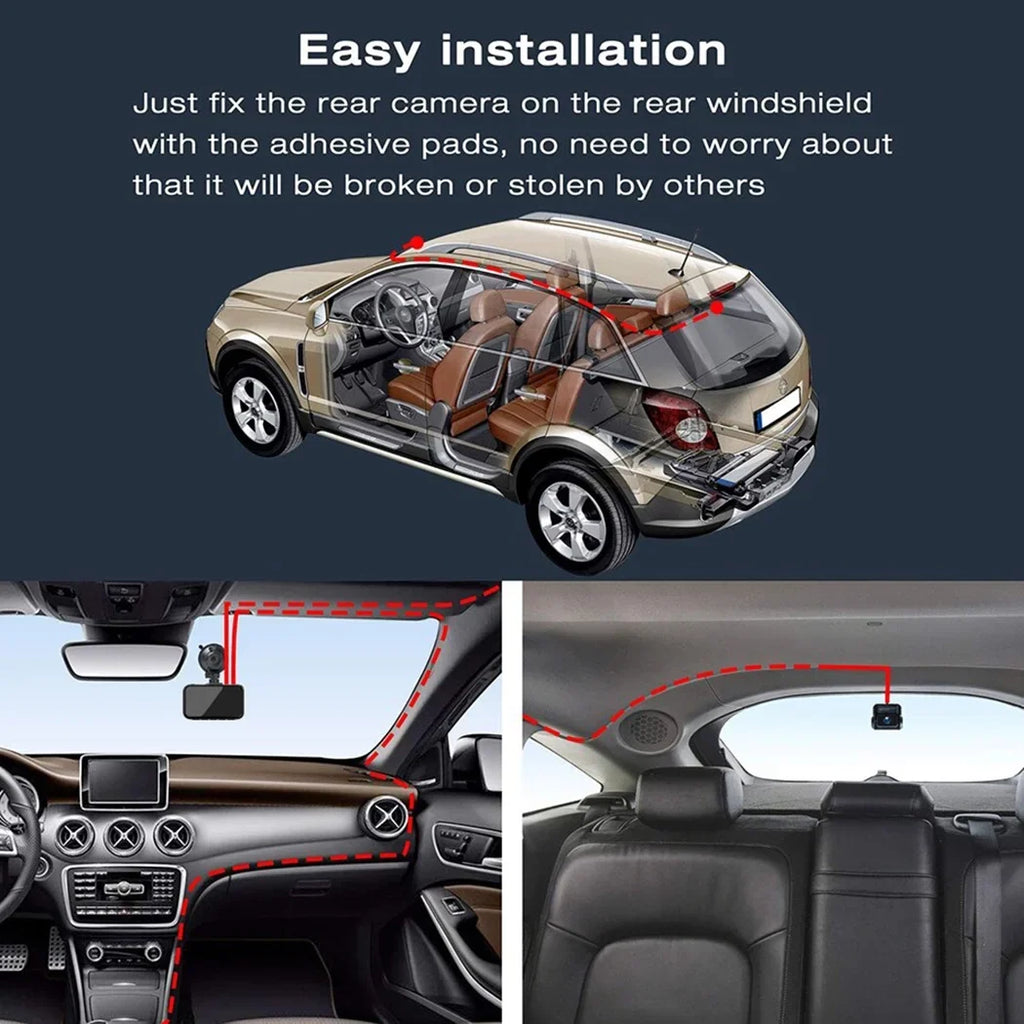 Toguard 4K Dash Cam Front and Rear Dual Dash Camera 3-inch   Car Camera with Parking Monitor, Loop Recording, -Sensor Function, Motion Detection, Built-in Battery