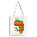 Africa Fancy Map Characters stripes Tote Canvas Bag Shopping Satchel Casual Handbag