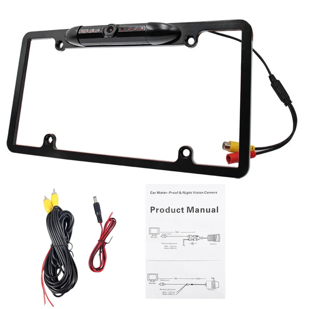 Night Vision License Plate Frame Camera - Reverse Parking Aid