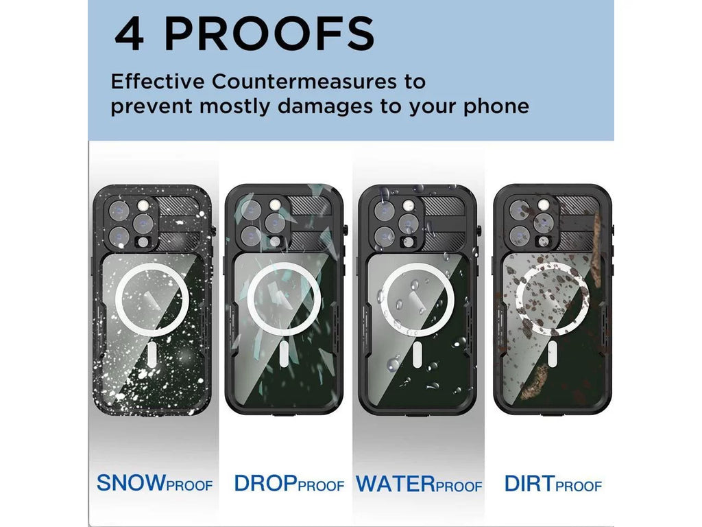 Waterproof Case for iPhone 14 Pro Max 6.7 inch, Compatible with MagSafe Snowproof, Shockproof Full Body Protection Fully Sealed Underwater Cover