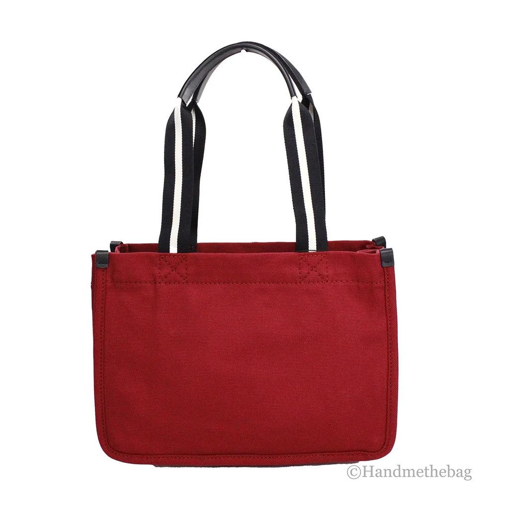 Marc Jacobs Medium Savvy Red Canvas Fabric Shoulder Convertible Tote Purse Bag
