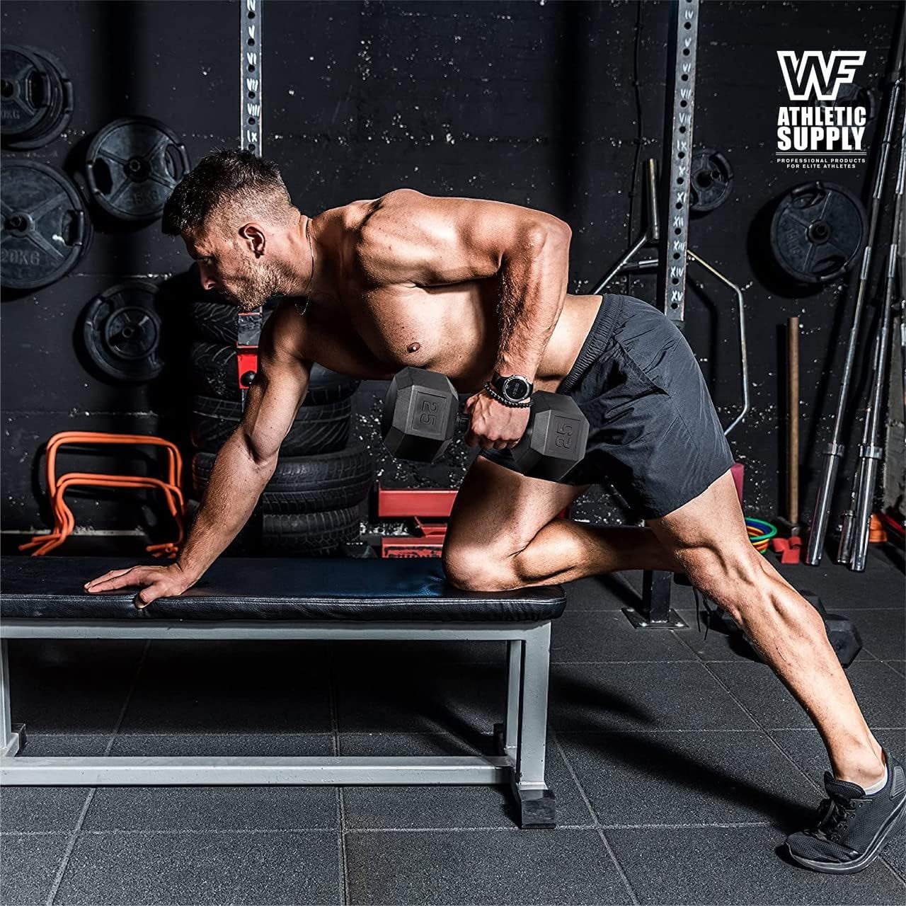 Rubber Coated Hex Dumbbell Set With Two Tier Storage Rack Non-Slip Hex Shape For Muscle Toning, Strength Building & Weight Loss - Multiple Choices Available
