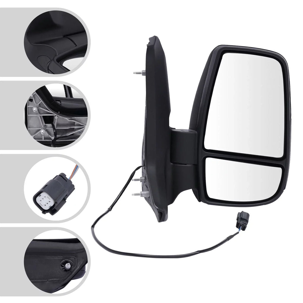Fits for 2015-2022 Ford Transit 150 250 350 Right Passenger Side Rear View Mirror Short Arm