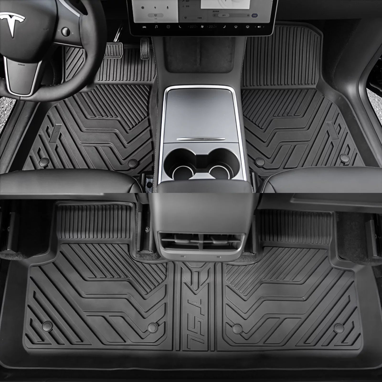 Fit 2020 2021 2022 2023 Tesla Model  Floor Mats Trunk Mats All Weather Cargo Liners for Tesla Model  Accessories (Trunk Mats+Floor Mats)