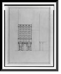Historic Framed Print, [Two office buildings for .. Saul, 15th Street, .. (lots 69 and 10, square 218), McPherson Square, Washington, .. Front elevation] - 2, 17-7/8" x 21-7/8"