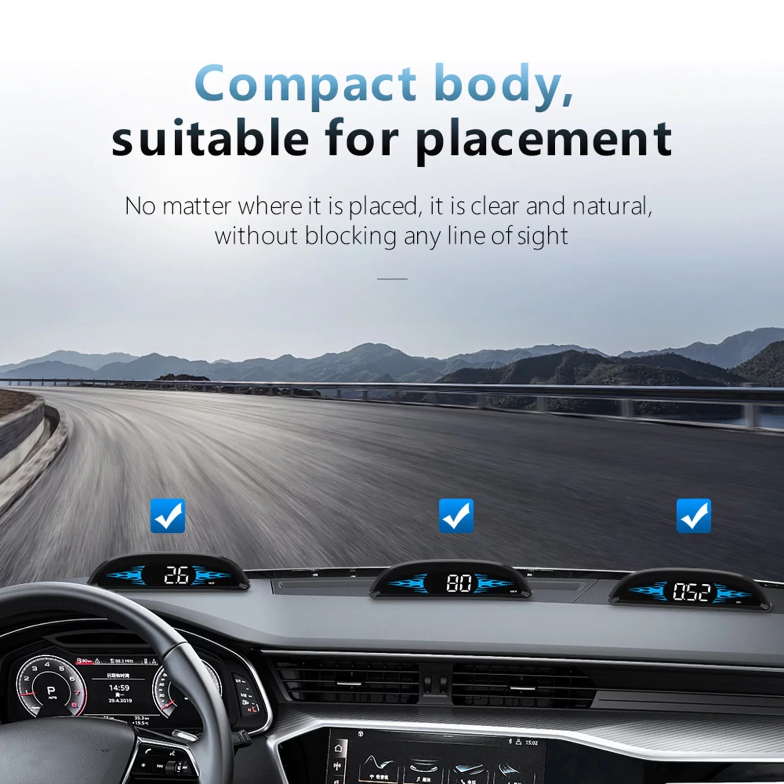 Apexeon Car  Speedometer Head-Up Display, Multi-Function Diagnostic Detector for Precise Driving Data