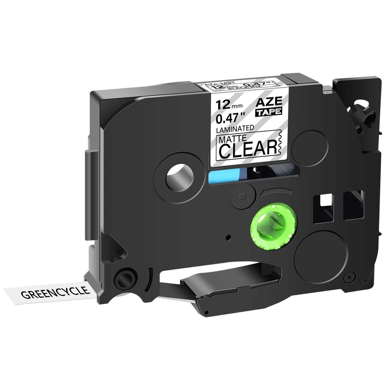 50PK Compatible for Brother -touch Black on Matte Clear 12mm 0.47" TZe- -  TZeM31 Laminated Label Tape