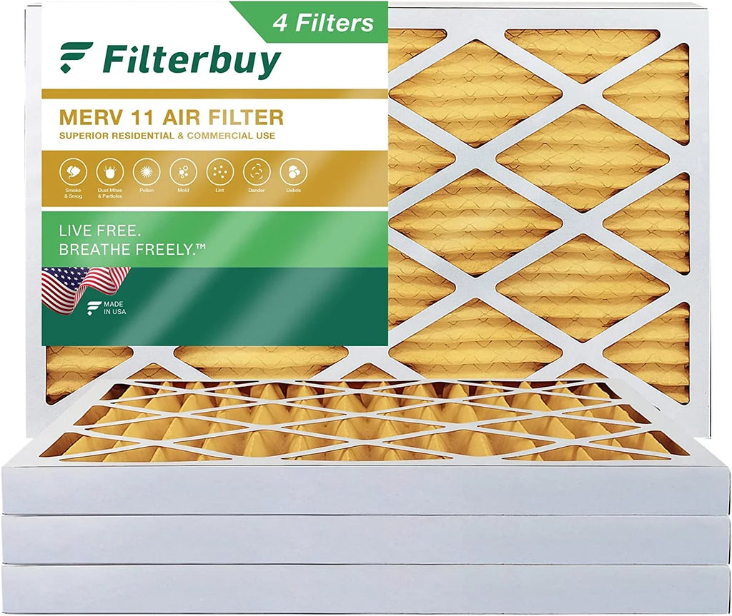 Filterbuy 16x25x2  11 Pleated   Furnace Air Filters (4-Pack)