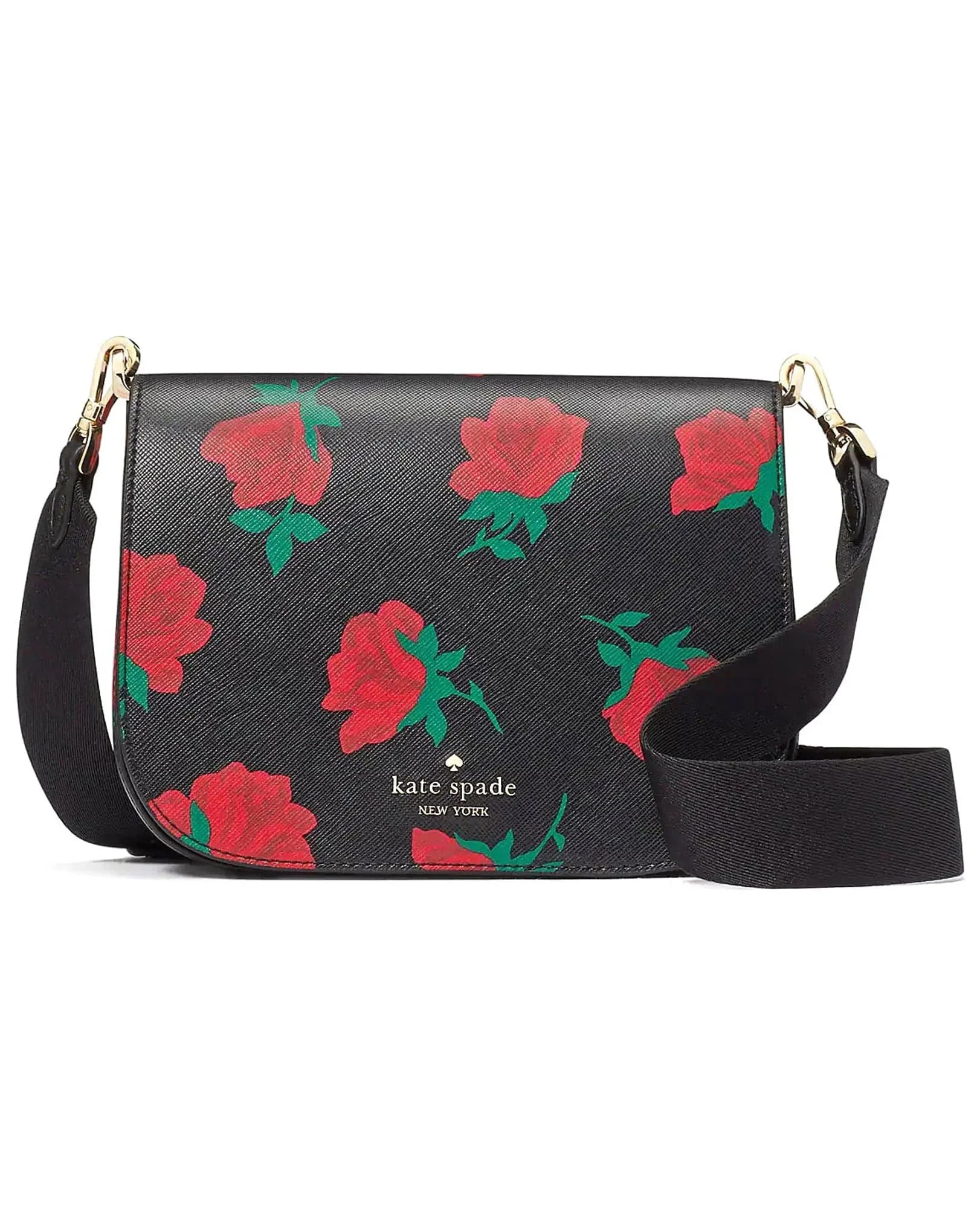 Madison Rose Toss Printed Saddle Bag