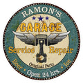 ' Garage 14" Round Metal Sign Man Cave Home Wall Decor 100140027218