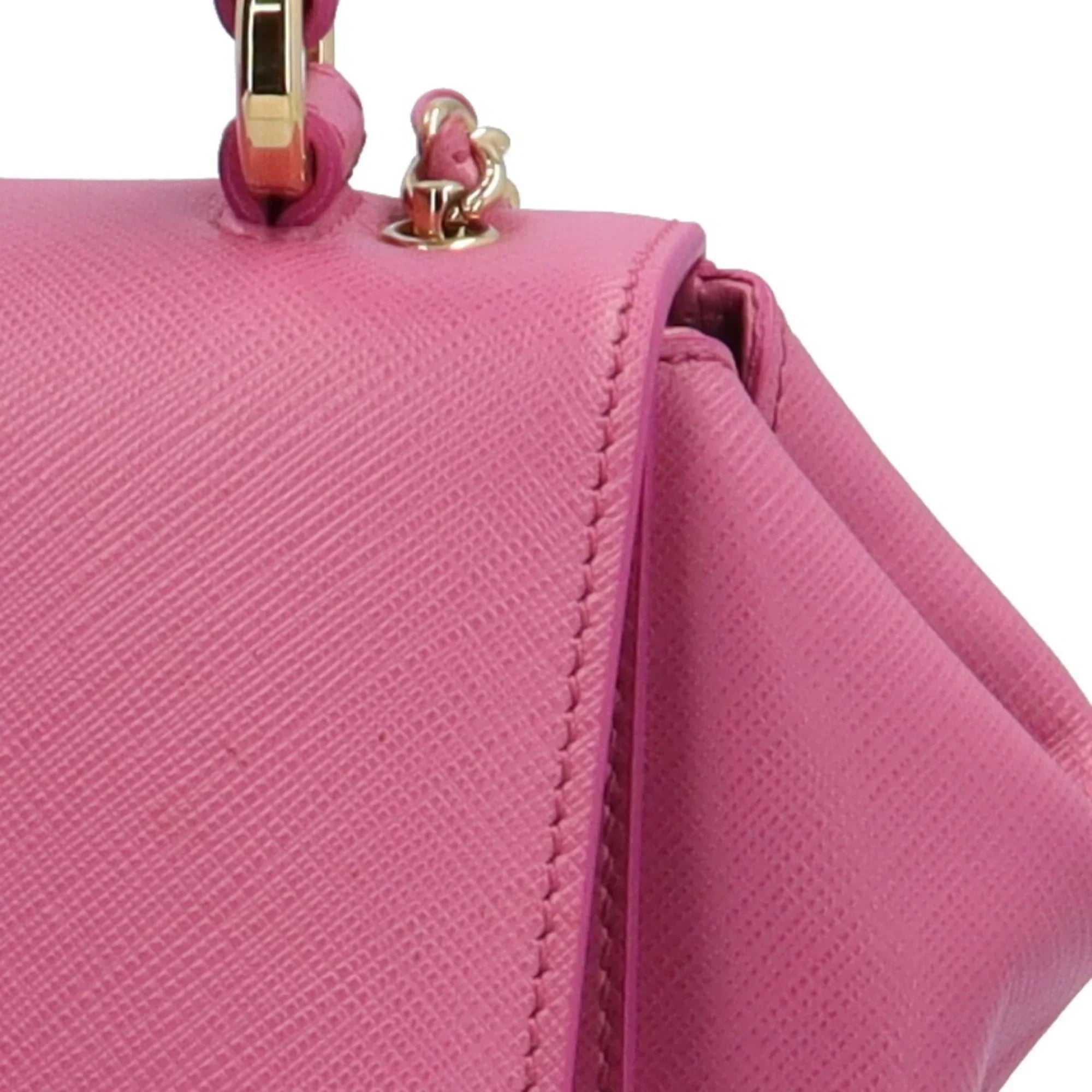 Pre-Owned Salvatore Ferragamo Vara Ribbon Shoulder Bag Leather -21  Pink Ladies 2way  (Good)