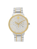 Movado Thin Classic 42mm Two-Tone Steel Silver Dial Quartz Mens Watch 0606887