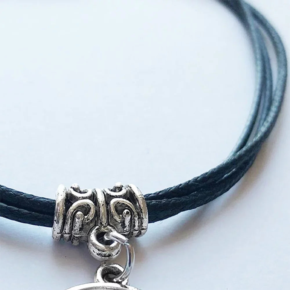 Germany Famous Building Architecture Bracelet Leather Rope Wristband Black Jewelry