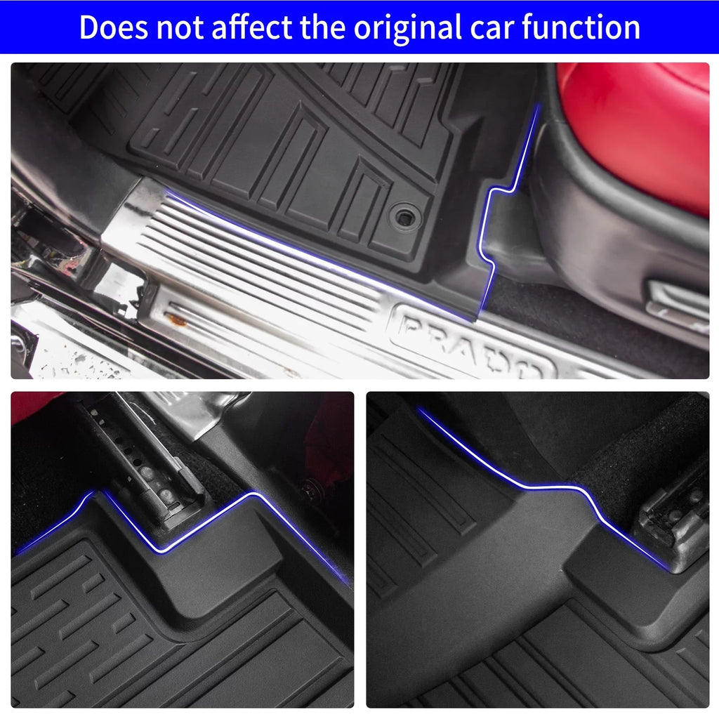 Fit 2013-2023 Toyota 4Runner Floor Mats Trunk Mat Cargo Mat Cargo Liner All Weather Back Seat Cover Protector 2022 4 Runner Accessories (Fit Without Sliding Tray)