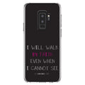 DistinctInk Clear Shockproof Hybrid Case for Samsung Galaxy +  (6.2" Screen) -  Bumper, Acrylic Back, Tempered Glass Screen Protector - 2 Corinthians 5:7 - Walk By Faith When  Cannot See