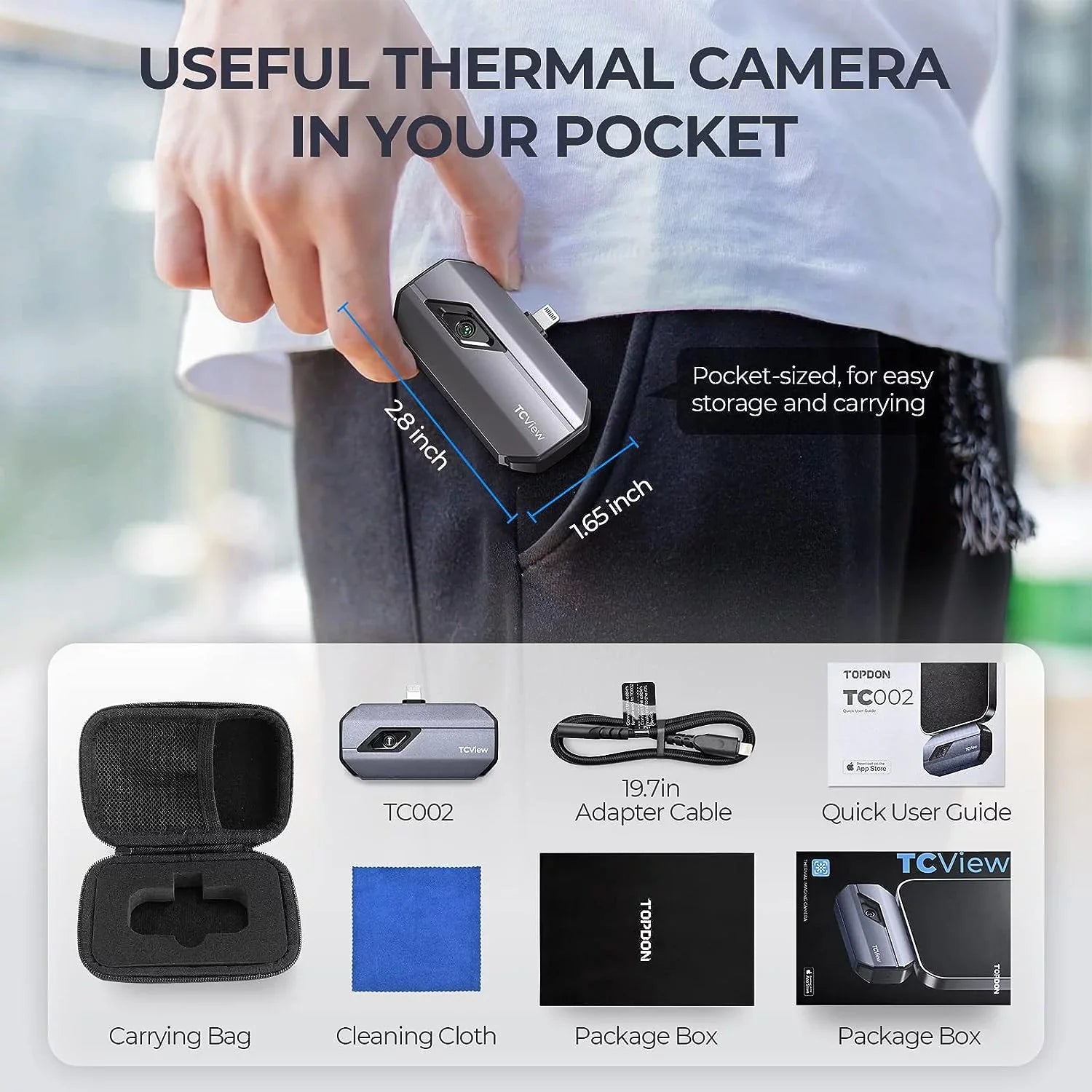 Thermal Camera for iOS (iPhone & iPad) 256 x 192  High Resolution Thermal Imaging Camera, 40mk Thermal Sensitivity -4F~1022F Temperature Range