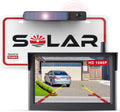Wireless Backup Camera Solar Rear View Parking System for Car, 2 Channels Reverse Camera Wireless with Monitor Easy Installation,Solar Battery License Plate Camera for Trailer