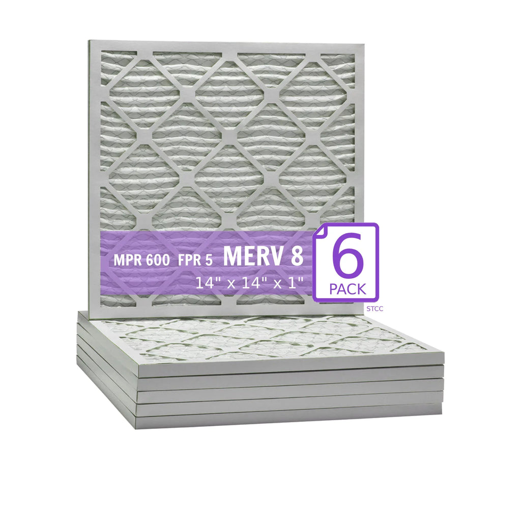 14x14x1, Purolator  Extended Surface Pleated Air Filter, Mechanical  8, (6 Pack)