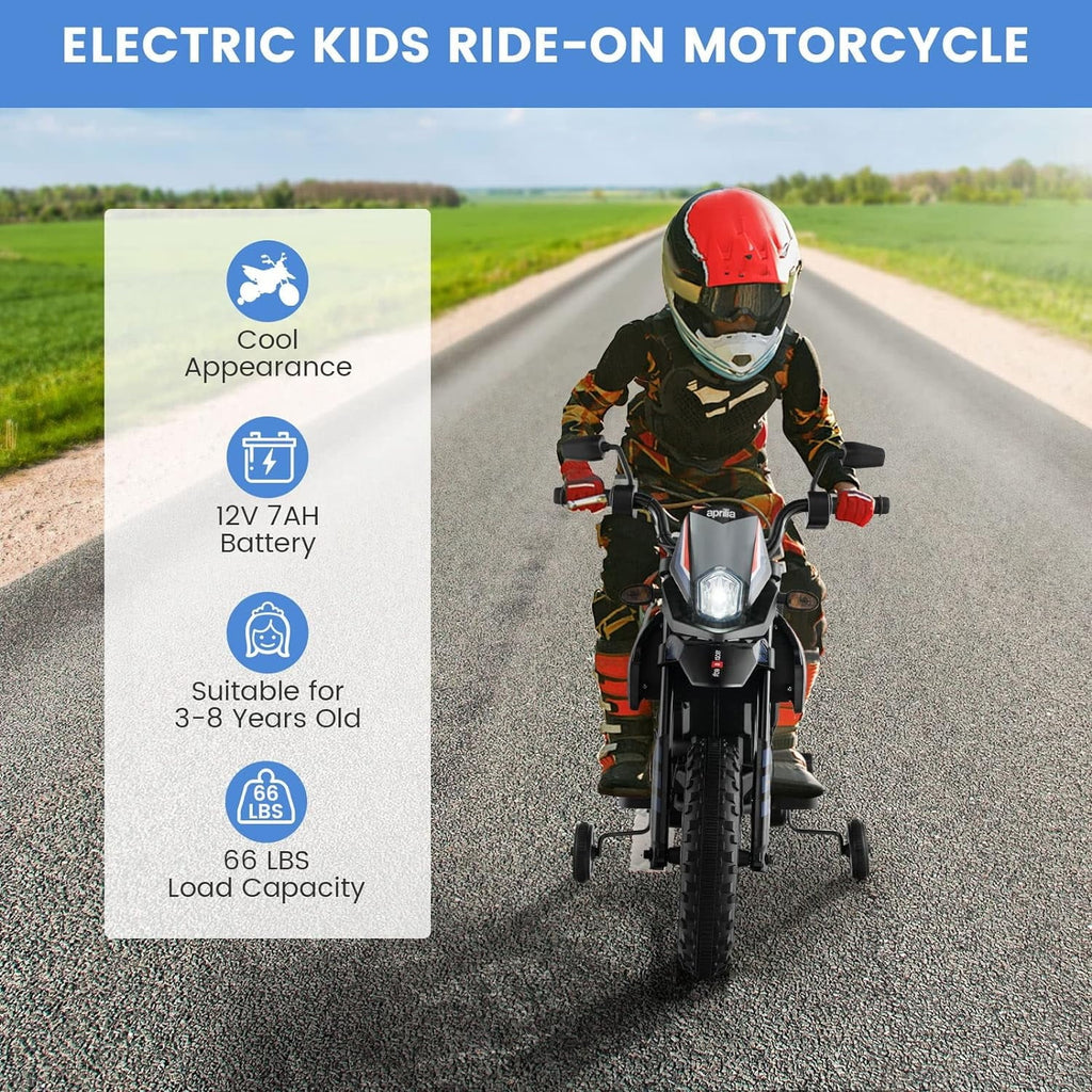 Foxhouse1 12V Electric Kids Ride-on Motorcycle with Battery Power,  Headlights - Blue Color
