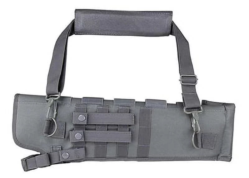 Trinity Short Barrel Scabbard Black molle Crossbody  Motorcycle Truck Military Hunting Tactical Soft Bag Padded 25 inches Gray.