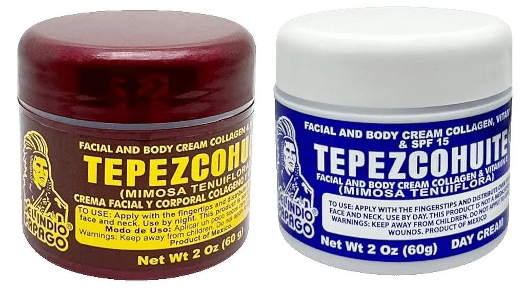 Del Indio Papago Tepezcohuite Day Cream (2oz) + Night Skin Cream (2 oz)   !! Tepezcohuite