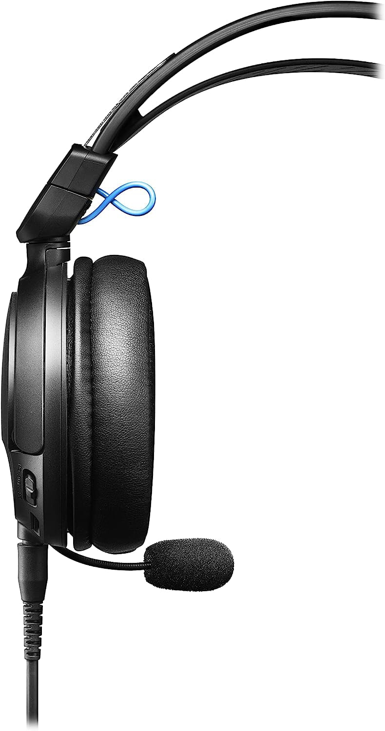 Audio Technica - Closed-Back Wired Gaming Headset - Black/Blue with an Additional 2 Year Coverage by Epic Protect (2022)