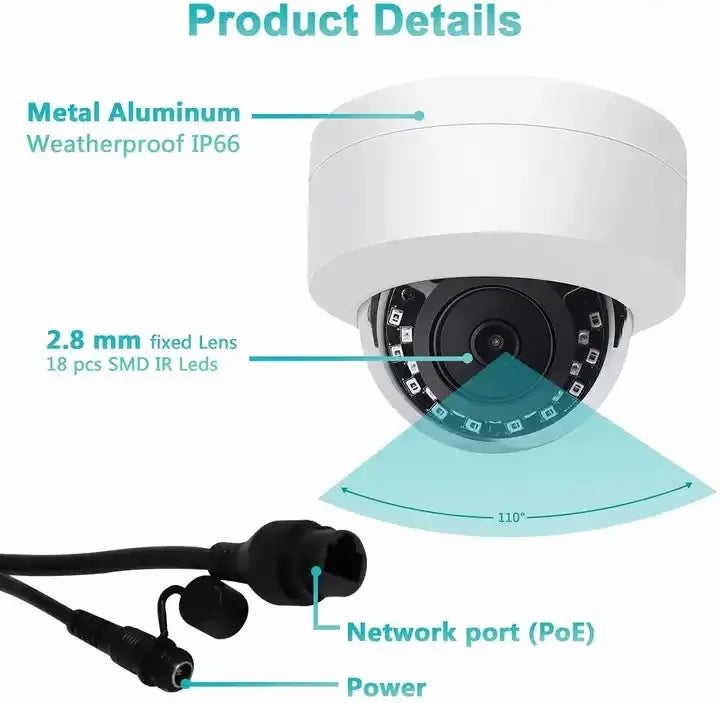 Anpviz 4MP  Camera Outdoor Fixed 2.8mm lens Security camera Built-in Mic Waterproof  .265    Night vision Onvif