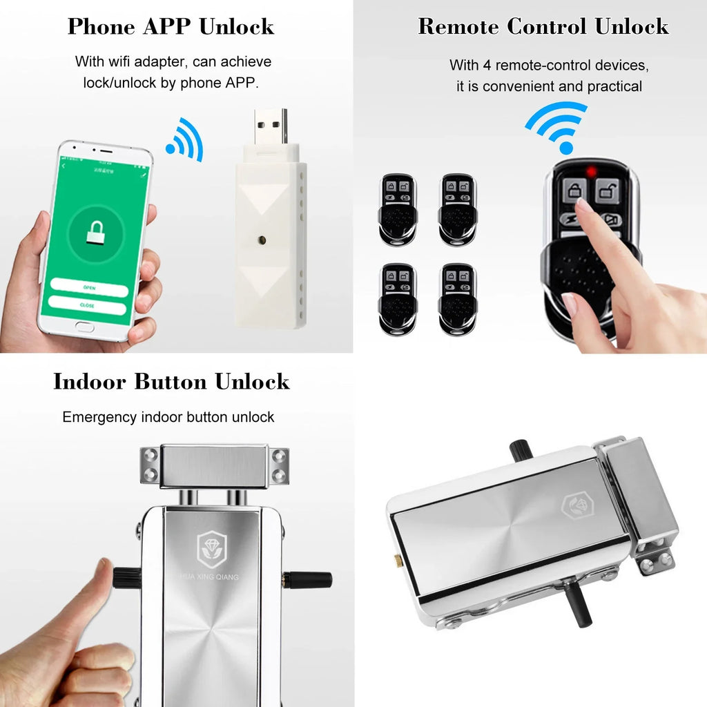 Door Lock,Deadbolt Apartment Lock -theft Deadbolt Remote Keyless Lock Door Lock Kit Ewelink Remote Siuke Simbae Remote Less Lock Wifi Buzhi