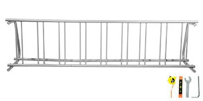 111" Length Floor Bike Rack, 9 Holders All-Steel Grid Bike Rack, Single-Side Storage Stand for Garages Streets Yards