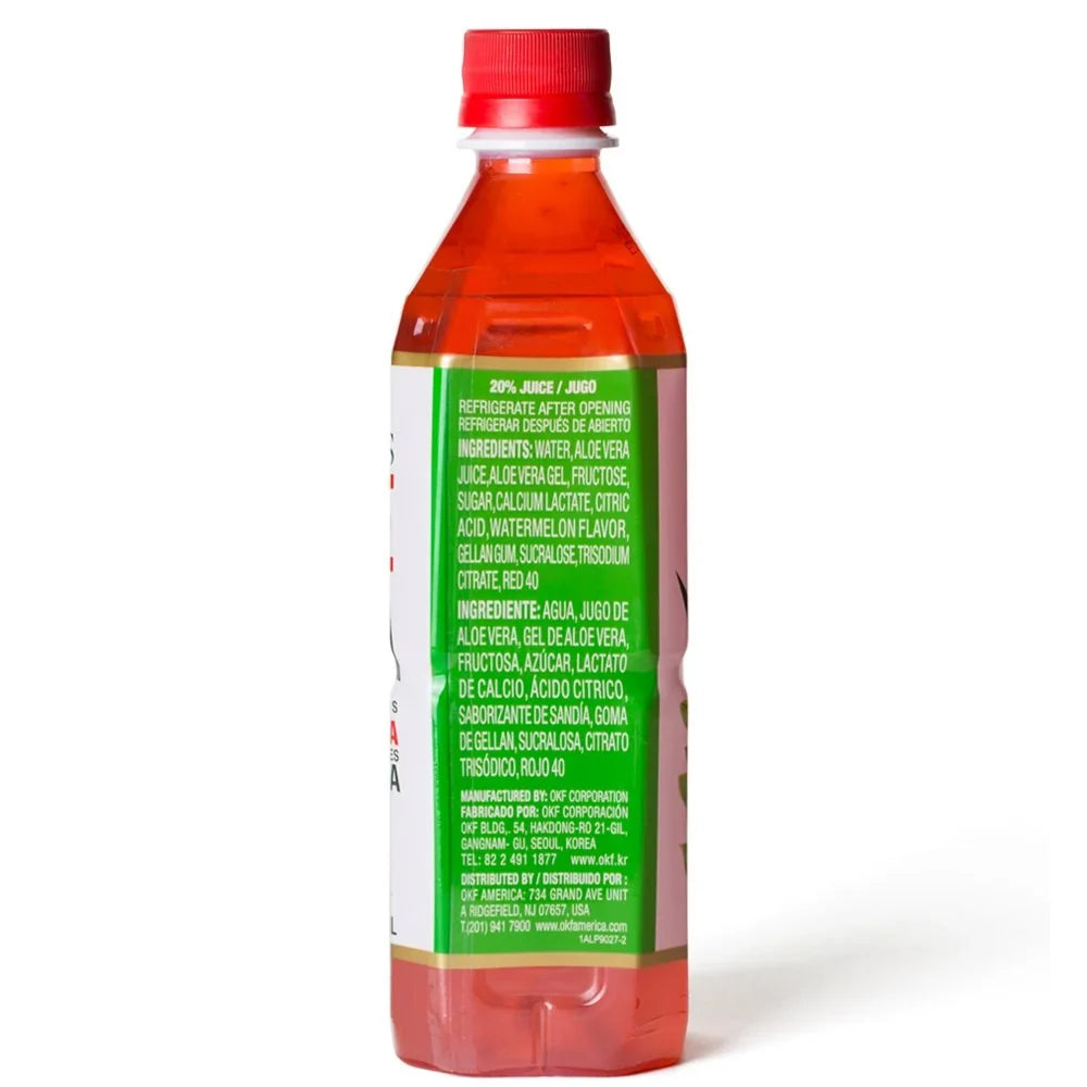 Aloe Vera Watermelon Drink, 16.9 Ounce (10 Pack) - No Preservatives or Additives